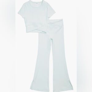 Yogalicious girls Rib Maisie Top and Rib Flate Pants Color Orchid Petal